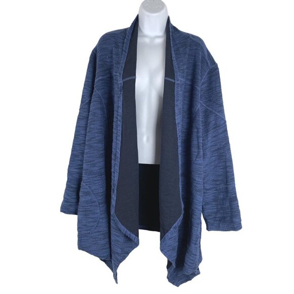 One World Reversible Open Cardigan Women's 3X Blue Cotton‎ Blend NWT CJ-1134 - Picture 1 of 15